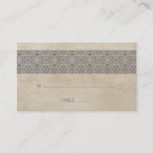 Grey Rustic Lace Wedding Place Card