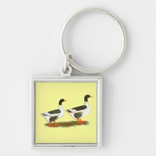 Grey Saddleback Geese Key Ring (Front)