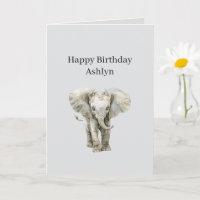 Grey Safari Elephant Birthday