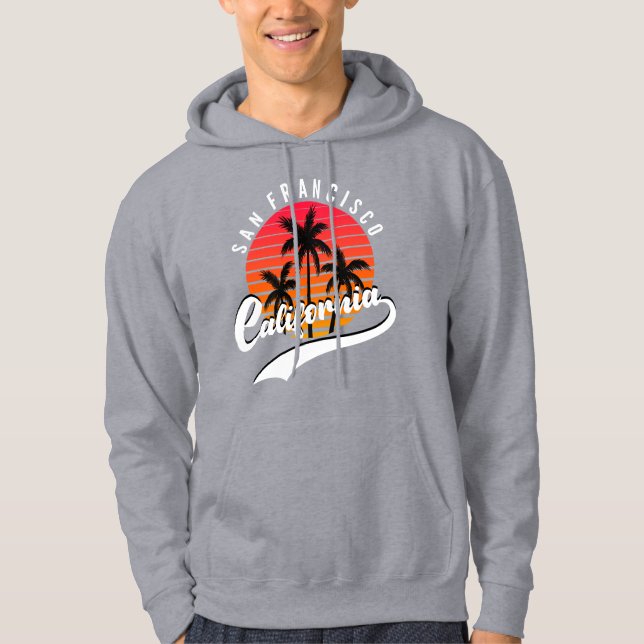 Grey San Francisco Retro Hoodie (Front)