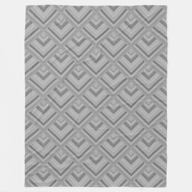 Grey scale pattern fleece blanket (Front)