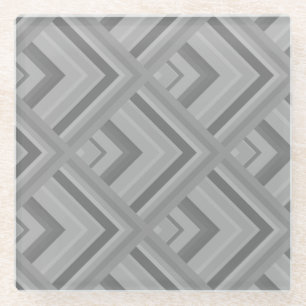 Grey scale pattern glass coaster