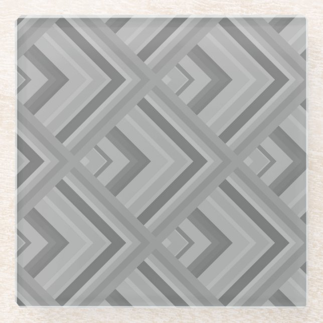 Grey scale pattern glass coaster (Front)