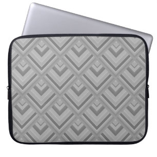Grey scale pattern laptop sleeve