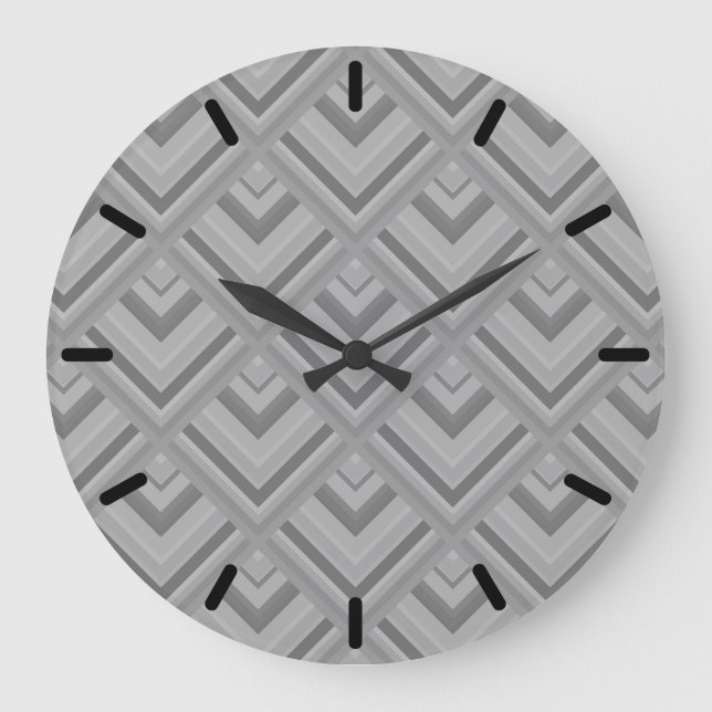 Grey scale pattern large clock (Front)