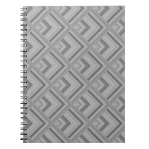 Grey scale pattern spiral notebook