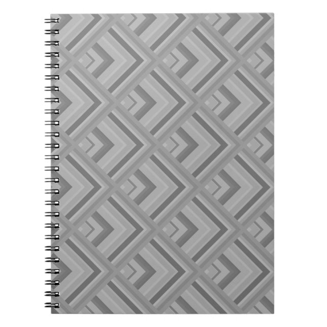 Grey scale pattern spiral notebook (Front)