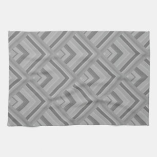 Grey scale pattern tea towel