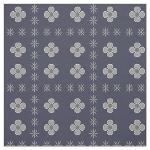 Grey Scandi Floral Print Fabric