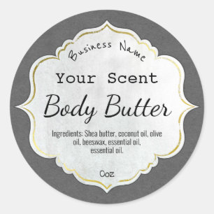 Grey Scented Body Butter Product Labels