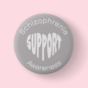 Grey Schizophrenia Awareness Button