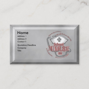 Grey School Nurse Axiom  Business Card