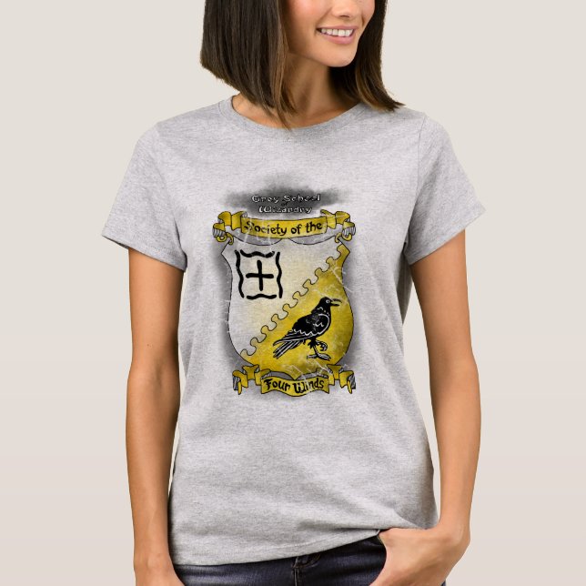 Grey School Winds Lodge Distressed Style Womens T-Shirt (Front)