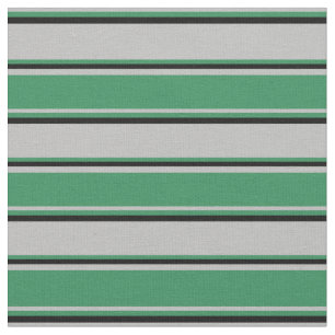 Grey, Sea Green & Black Coloured Lines Fabric