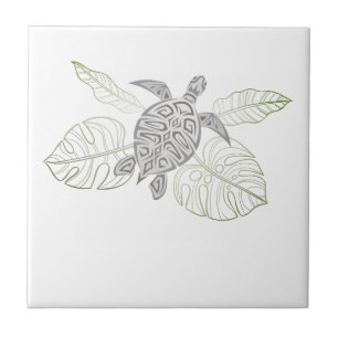 Grey Sea Turtle Tropical Coastal  Tile