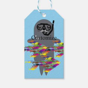 Grey Seal Thunder_Cove  Ceramic Tile Gift Tags