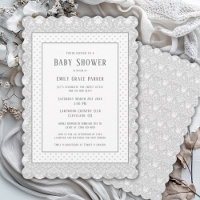 Grey Shabby Chic Vintage Baby Girl Shower