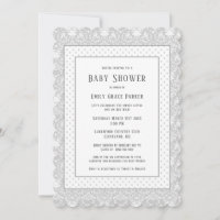 Grey Shabby Chic Vintage Baby Girl Shower