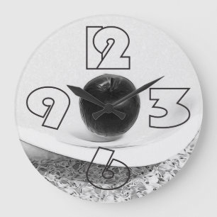 Grey shades apple large clock