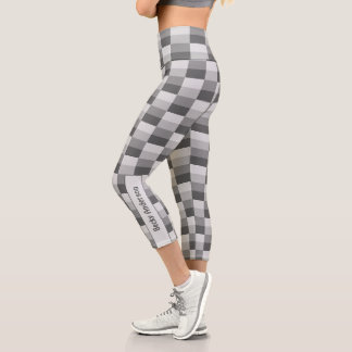 Grey Shades Colour Blocks Capri Leggings