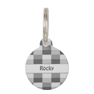 Grey Shades Colour Blocks Pet Tag