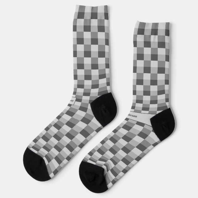 Grey Shades Colour Blocks Socks (Left)