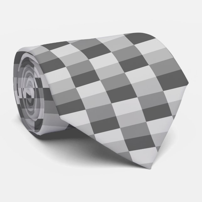 Grey Shades Colour Blocks Tie (Rolled)