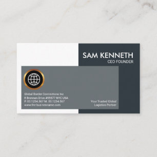 Grey Shades Column Box Entrepreneur CEO Founder Business Card