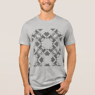 Grey Shades Crisscross Mediterranean Look Design Tri-Blend Shirt