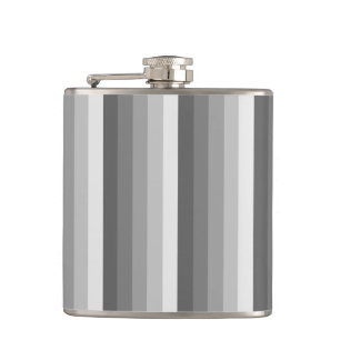 Grey shadow stripes hip flask