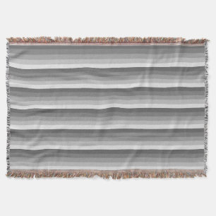 Grey shadow stripes throw blanket