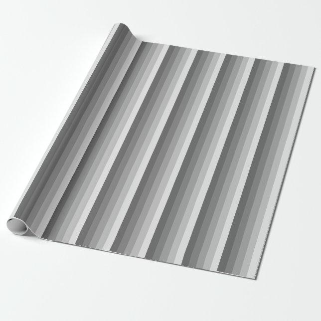 Grey shadow stripes wrapping paper (Unrolled)