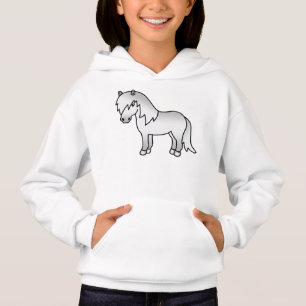 Grey Shetland Pony Cute Cartoon Illustration