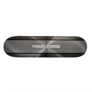 Grey Shiny Stainless Steel Metal 2 Skateboard