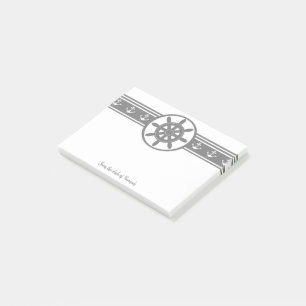 Grey Ships Wheel Personalised Notes