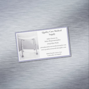 Grey  Shower Chair Senior Care Equipment Medical  Magnetic Business Card