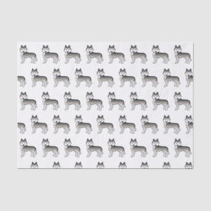 Grey Siberian Husky Cute Dog Pattern Tissue Paper