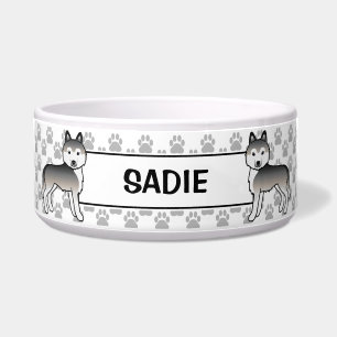 Grey Siberian Husky With Custom Pet Name