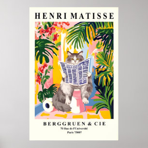 Grey Siberian on Toilet Art Print Funny Matisse