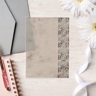 Grey Side Frame  Vellum Invitations