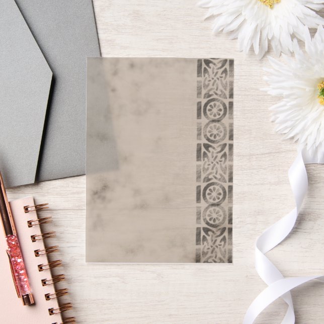 Grey Side Frame  Vellum Invitations (Wedding)