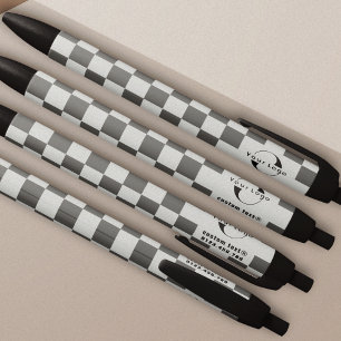 Grey & silver Business logo Company brand swag Black Ink Pen