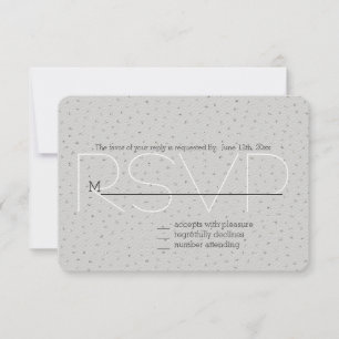 Grey Silver Confetti RSVP Card