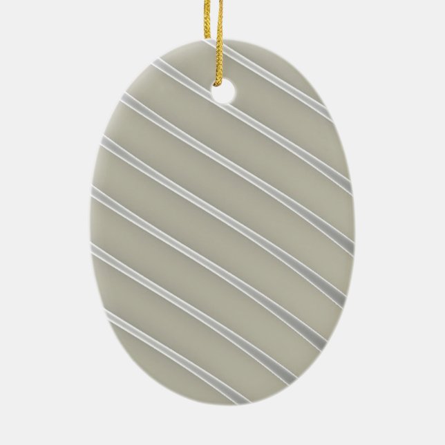 Grey Silver Curved Lines Chic abstract flow Ceramic Tree Decoration (Back)