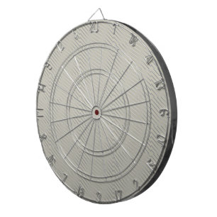 Grey Silver Curved Lines Chic abstract flow Dartboard