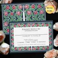 Grey Silver Floral Sword Royal Wedding RSVP