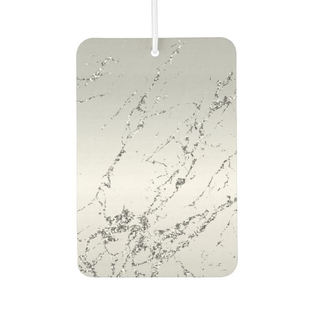 Grey Silver Glitzy Faux Glitter Car Air Freshener (Front)