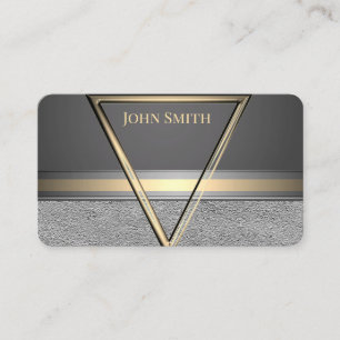 Grey Silver Gold Copper Men Logo Business Cards