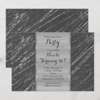 Grey & Silver Modern Glam Marble Stripe Invitation
