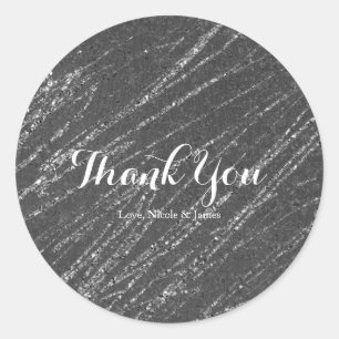 Grey & Silver Modern Glam Marble Stripe Party Classic Round Sticker